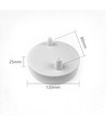 Pavillon blanc - Ø12cm, hauteur 2,5cm, 2 trous, rosace de plafond