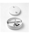 Pavillon blanc - Ø12cm, hauteur 2,5cm, 2 trous, rosace de plafond