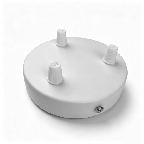 Pavillon blanc - Ø12cm, hauteur 2,5cm, 3 trous, rosace de plafond