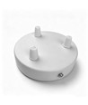 Pavillon blanc - Ø12cm, hauteur 2,5cm, 3 trous, rosace de plafond