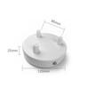 Pavillon blanc - Ø12cm, hauteur 2,5cm, 3 trous, rosace de plafond