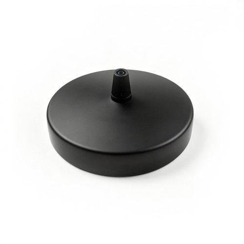 Baldaquin en noir - Ø12cm, hauteur 2,5cm, 1 trou, rosace de plafond