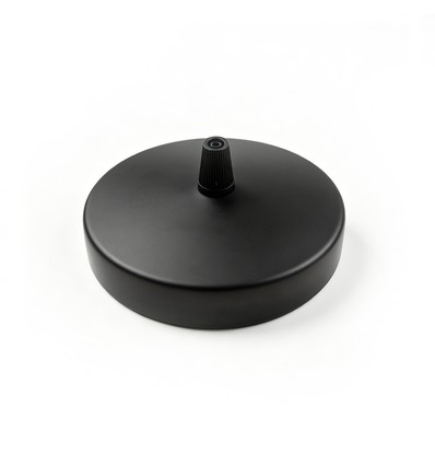Baldaquin en noir - Ø12cm, hauteur 2,5cm, 1 trou, rosace de plafond