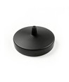 Baldaquin en noir - Ø12cm, hauteur 2,5cm, 1 trou, rosace de plafond
