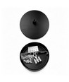 Baldaquin en noir - Ø12cm, hauteur 2,5cm, 1 trou, rosace de plafond