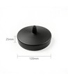 Baldaquin en noir - Ø12cm, hauteur 2,5cm, 1 trou, rosace de plafond