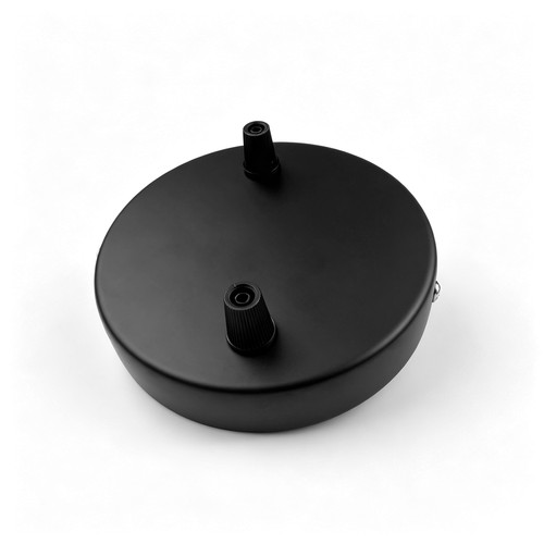 Baldaquin en noir - Ø12cm, hauteur 2,5cm, 2 trous, rosace de plafond