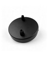 Baldaquin en noir - Ø12cm, hauteur 2,5cm, 2 trous, rosace de plafond