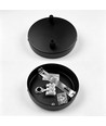 Baldaquin en noir - Ø12cm, hauteur 2,5cm, 2 trous, rosace de plafond