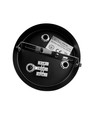 Baldaquin en noir - Ø12cm, hauteur 2,5cm, 3 trous, rosace de plafond