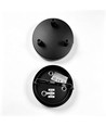 Baldaquin en noir - Ø12cm, hauteur 2,5cm, 3 trous, rosace de plafond
