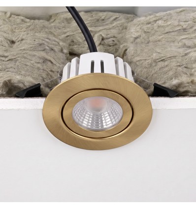 Spot LED encastrable 7W RA96 CCT + DimToWarm - dimmable, Perçage: Ø6,8 cm, Dim: Ø9,3 cm, or