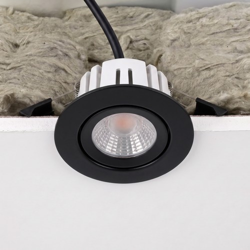 Spot encastrable 7W RA96 CCT + DimToWarm - Dimmable, Perçage: Ø6,8 cm, Dim: Ø8,3 cm, noir