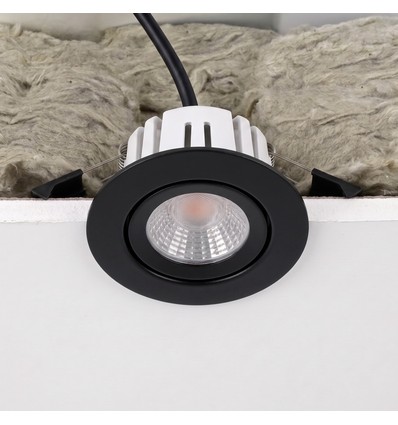 Spot encastrable 7W RA96 CCT + DimToWarm - Dimmable, Perçage: Ø6,8 cm, Dim: Ø8,3 cm, noir