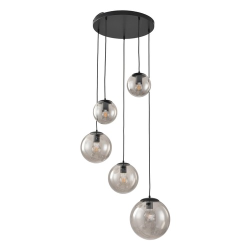 Altea 5xE27 grande suspension grappe pour entrée, noir - Ø40, sans source lumineuse