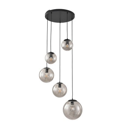 Altea 5xE27 grande suspension grappe pour entrée, noir - Ø40, sans source lumineuse