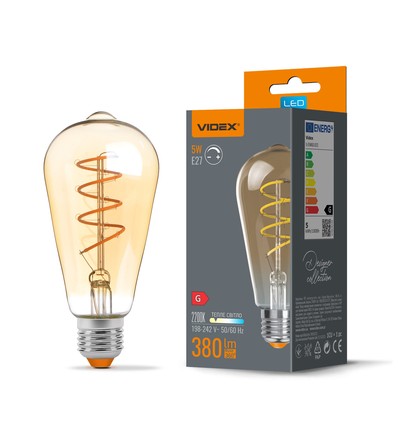 Ampoule LED filament E27 5W ST64 - Blanc très très chaud, dimmable