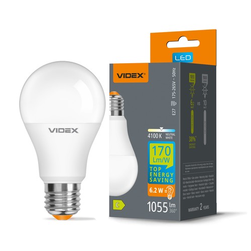 Ampoule LED E27 6,2W - A60, blanc neutre