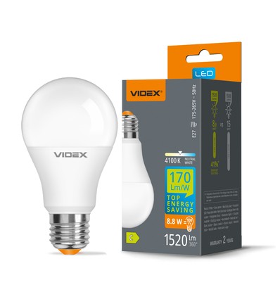 Ampoule LED E27 8,8W - A60, blanc neutre
