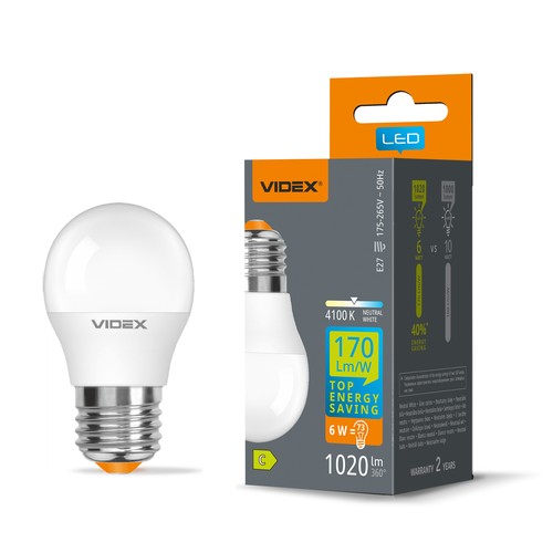 Ampoule LED E27 6W - G45, blanc neutre