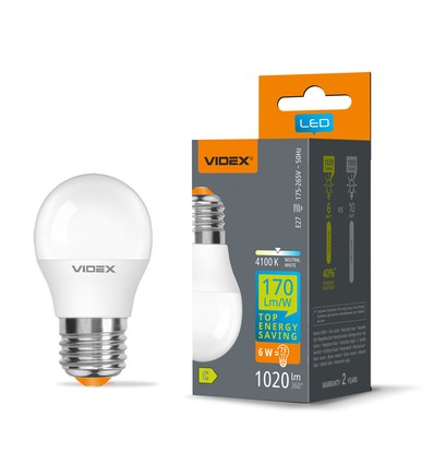 Ampoule LED E27 6W - G45, blanc neutre