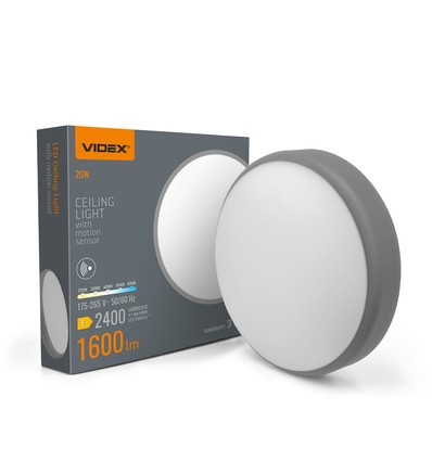 Plafonnier LED 20W avec détecteur de mouvement - 5CCT, bord blanc