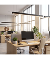 Réglette LED 120cm 38/32/24W - CCT, Noir, plafonnier de bureau, avec kit de suspension