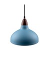 Suspension BIRK Bleu Pétrole Ø24cm - Douille E27, câble 2m, métal / bois