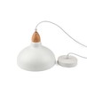 Suspension BIRK Blanc Ø19cm - Douille E27, câble 2m, métal / bois
