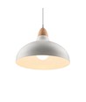 Suspension BIRK Blanc Ø24cm - Douille E27, câble 2m, métal / bois