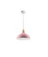 Suspension BIRK Rose Ø19cm - Douille E27, câble 2m, métal / bois
