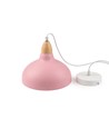 Suspension BIRK Rose Ø24cm - Douille E27, câble 2m, métal / bois