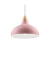 Suspension BIRK Rose Ø24cm - Douille E27, câble 2m, métal / bois
