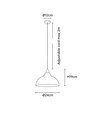 Suspension BIRK Rose Ø24cm - Douille E27, câble 2m, métal / bois