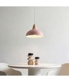 Suspension BIRK Rose Ø24cm - Douille E27, câble 2m, métal / bois