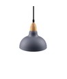 Suspension BIRK Bleu Ø19cm - Douille E27, câble 2m, métal / bois