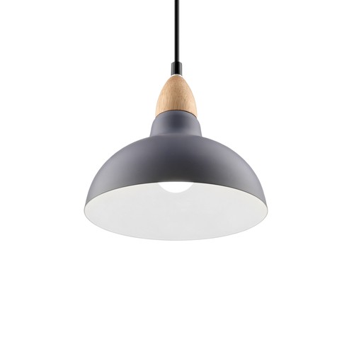 Suspension BIRK Bleu Ø19cm - Douille E27, câble 2m, métal / bois