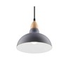 Suspension BIRK Bleu Ø24cm - Douille E27, câble 2m, métal / bois