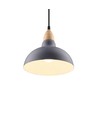 Suspension BIRK Bleu Ø24cm - Douille E27, câble 2m, métal / bois