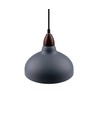 Suspension BIRK Gris Ø24cm - Douille E27, câble 2m, métal / bois