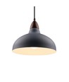 Suspension BIRK Gris Ø24cm - Douille E27, câble 2m, métal / bois