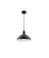 Suspension BIRK Gris Ø19cm - Douille E27, câble 2m, métal / bois