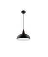 Suspension BIRK Noir Ø24cm - Douille E27, câble 2m, métal / bois