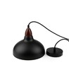 Suspension BIRK Noir Ø24cm - Douille E27, câble 2m, métal / bois