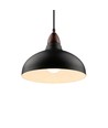 Suspension BIRK Noir Ø24cm - Douille E27, câble 2m, métal / bois