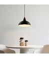 Suspension BIRK Noir Ø24cm - Douille E27, câble 2m, métal / bois
