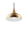 Suspension BIRK Laiton Ø24cm - Douille E27, câble 2m, métal / bois