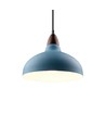 Suspension BIRK Bleu Pétrole Ø19cm - Douille E27, câble 2m, métal / bois