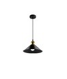 Suspension noire Ø22cm - Douille E27, câble 2m, noir/laiton