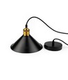 Suspension noire Ø22cm - Douille E27, câble 2m, noir/laiton